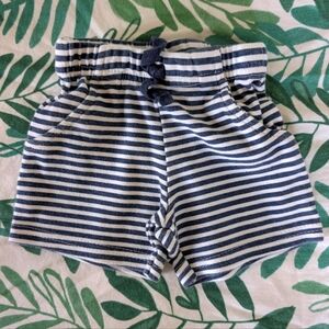 Striped Navy and White Baby Shorts